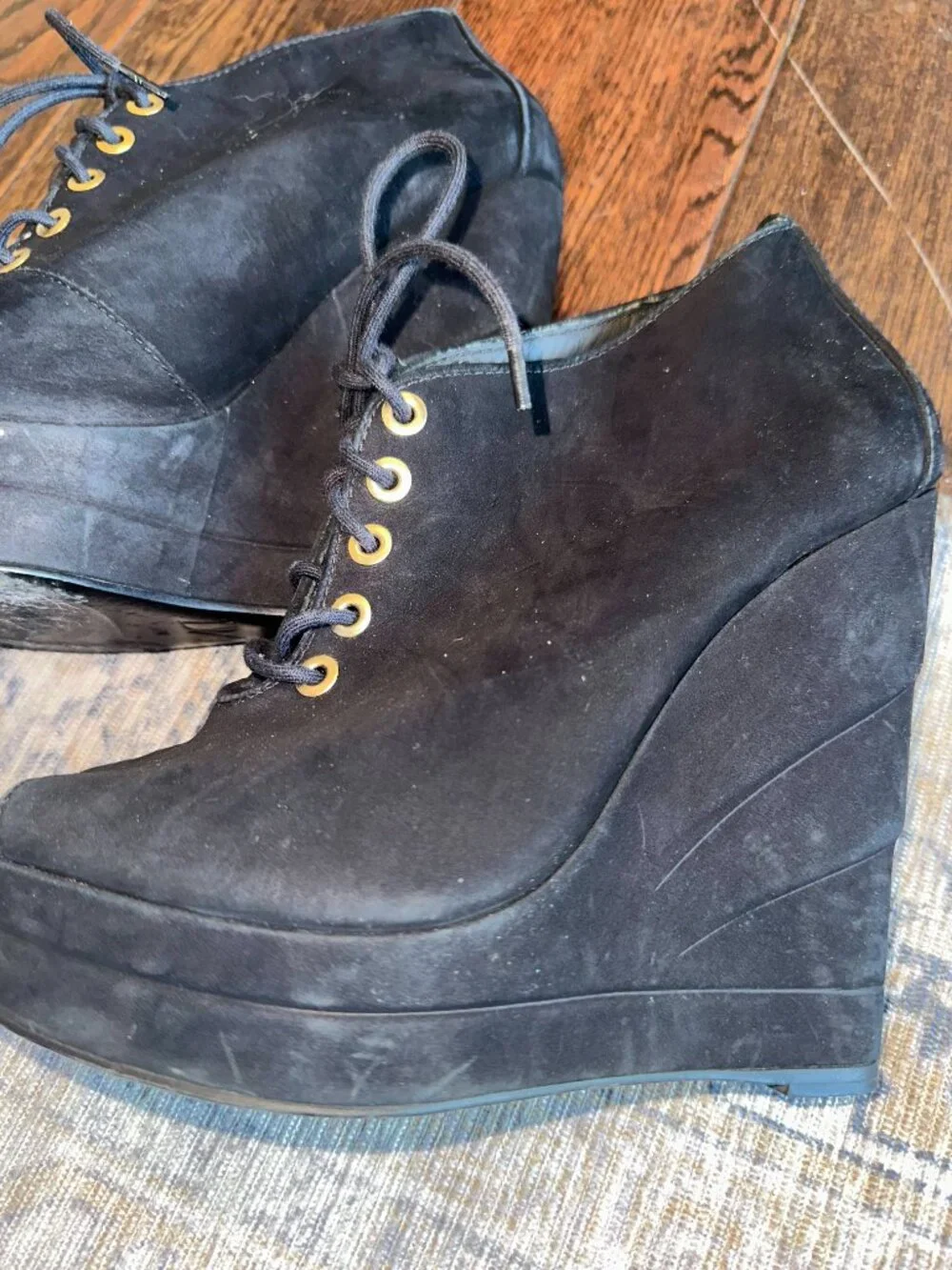Diane von Furstenberg  Peep Toe Wedge Booties